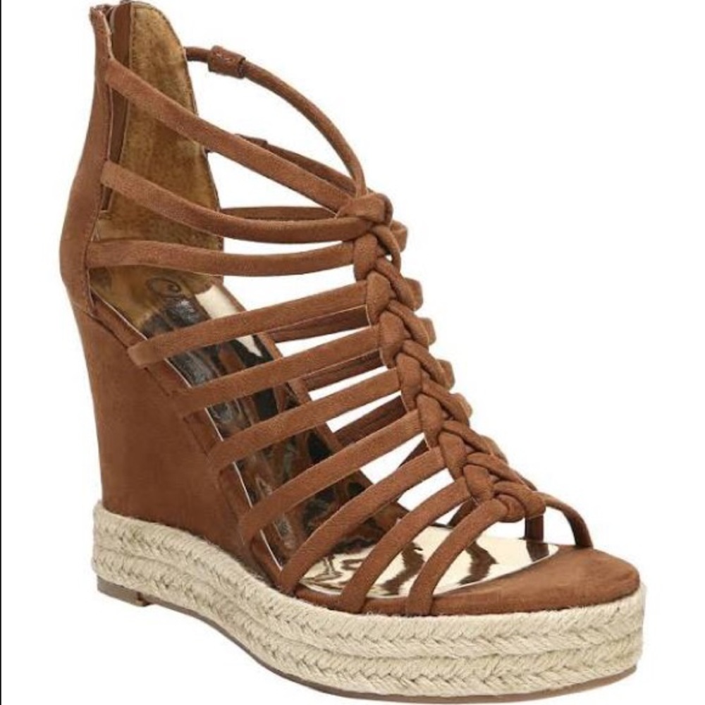• Brown Camilla Wedges by Carlos Santana •